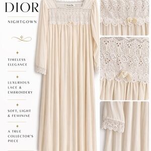 Vintage Christian Dior Ivory Lace Nightgown